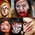 Halloween Temporary Scar Tattoos Sticker Realistic Bloody Wound Scab Body Face Decals for Makeup Masquerade Cosplay Party Prop