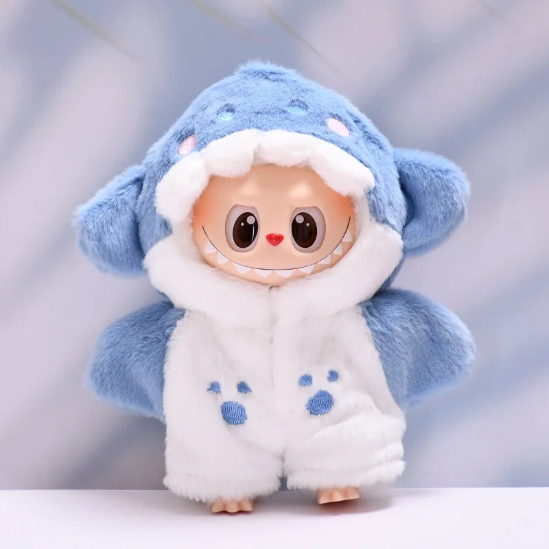 15cm/17cm Labubu I II Dolls Clothes Cute Shark Clothing Set Accessories Clothing Plush Doll'S Clothes