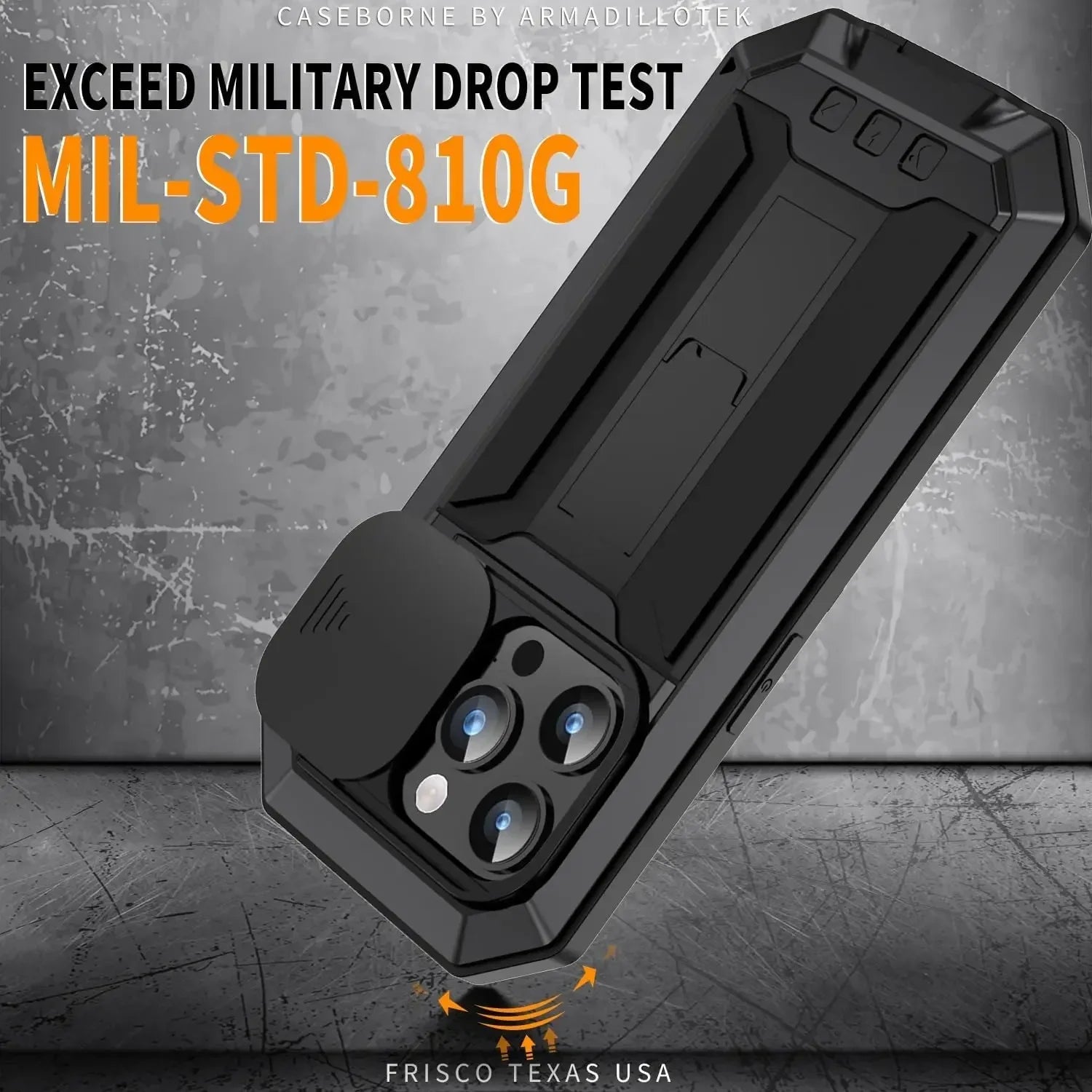 Heavy Duty Rugged Metal Case for iPhone, Case for iPhone 16 15, 14, 13 Pro Max, Screw Military Shockproof Cover with Screen Ca