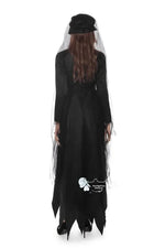 Frightening Vampire Black Bridal Gown Cosplay Costume Unique Special Purpose Clothing From China Mainland For Halloween Party
