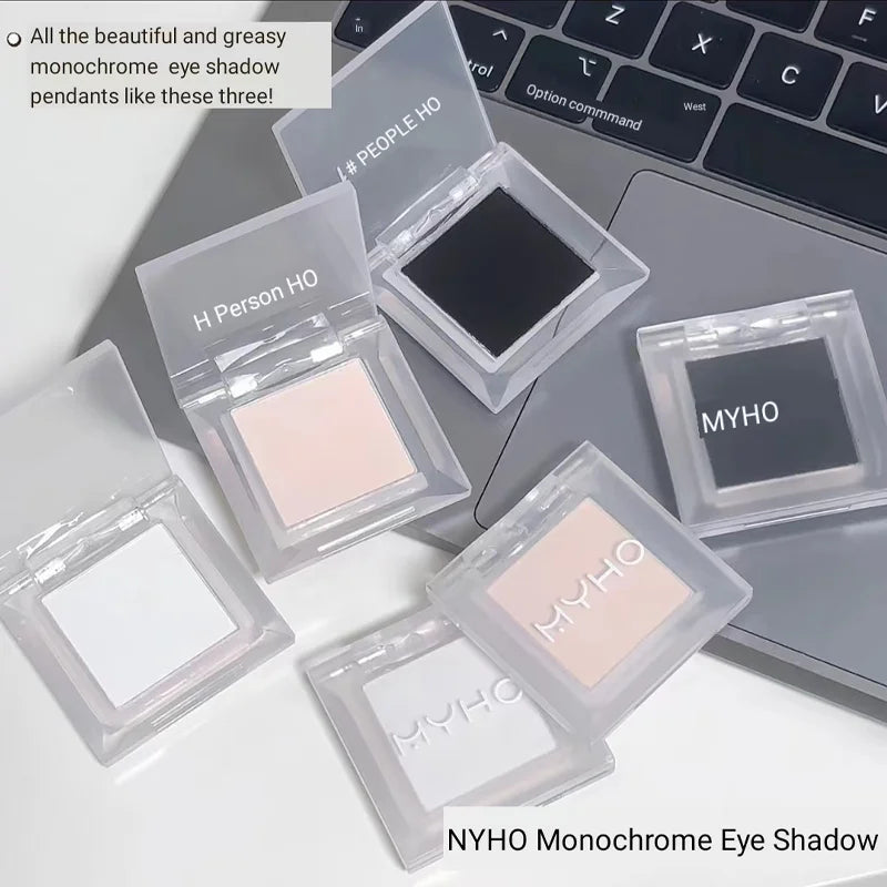 Matte white, monochrome, brightening eyeshadow tray for long-lasting, delicate makeup, as a highlight, for all skin tones