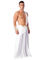 Mens Ancient Greek God Toga Gladiator Costumes Roman Emperor One Shoulder Sleeveless Robe Halloween Medieval Warrior Outfits