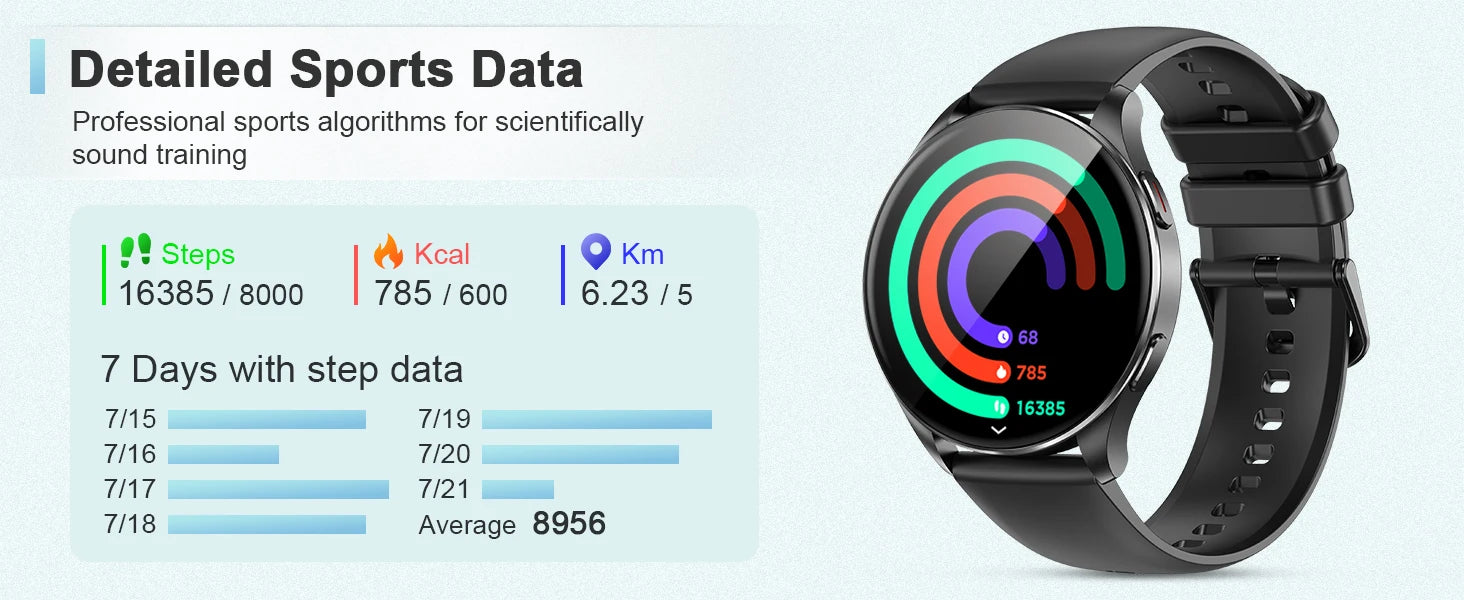 Blackview X20 Smart Watch with Health Monitoring Fitness Tracking 1.43” HD AMOLED Screen Bluetooth Watches for Men Women Gifts