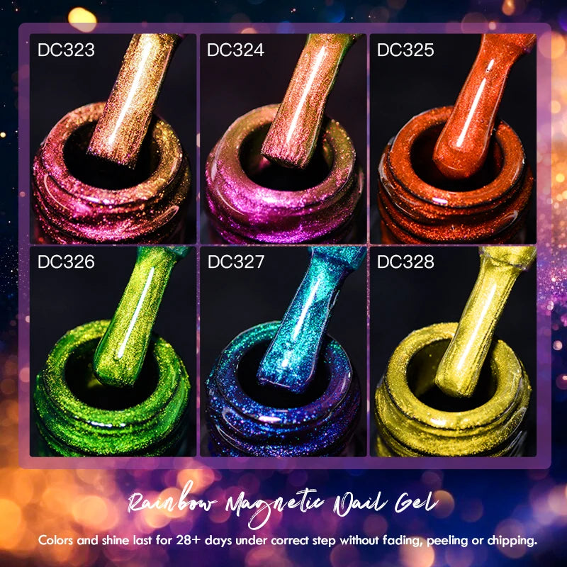 Rainbow Cat Magnetic Gel Nail Polish Starry Chameleon Galaxy Effect Semi Permanent UV Gel Varnish Soak Off Nail Supplies DIY