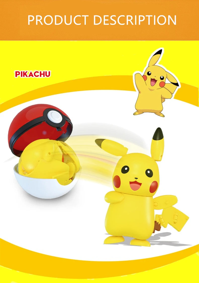 Pokemon Figures Toys Pocket Monsters Ball Model Pikachu Gengar Pokeball Dragonite Snorlax Pokeball Action Figures Toy