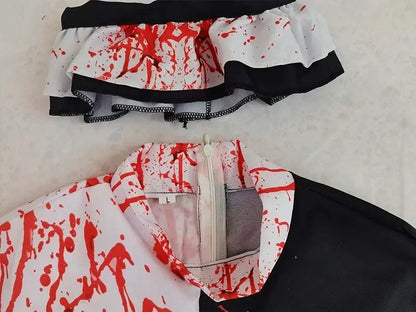 Men Halloween Costumes Art The Clown Cosplay Costume Movie Terrifierr 2 Bloody Jumpsuit Male Jumpsuit Horror Outfits