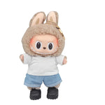 Doll Clothes Outfit Accessories For Korea Kpop Exo 15-17cm Labubu Idol Dolls 10cm cotoon doll T-shirt denim shorts set Clothing