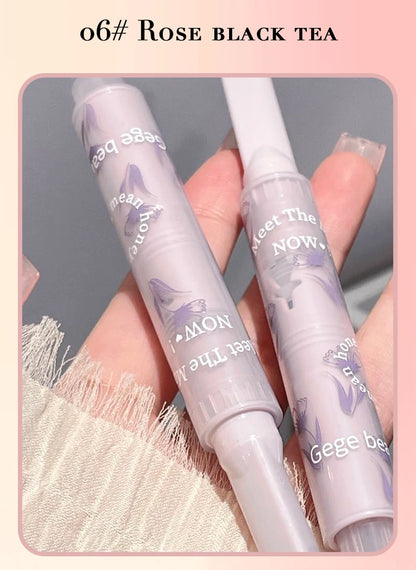Gege Bear Floral Whisper Moisturizing Mirror Shine Lipstick — Glossy Jelly Finish, Heart-Shaped Bullet, Hydrating Lip Balm