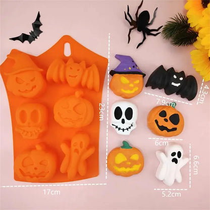 Pumpkin Halloween Silicone Mold for Cake Biscuit Candy Baking Skull Bat Spider Trick Or Treat kid Children Halloween Party Decor