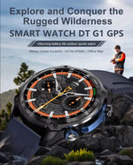 Military Smart Watch DT G1 GPS Track Compass Altimeter Bluetooth Calling 860mAh Battery DTG1 Men Outdoor Sports SmartWatch