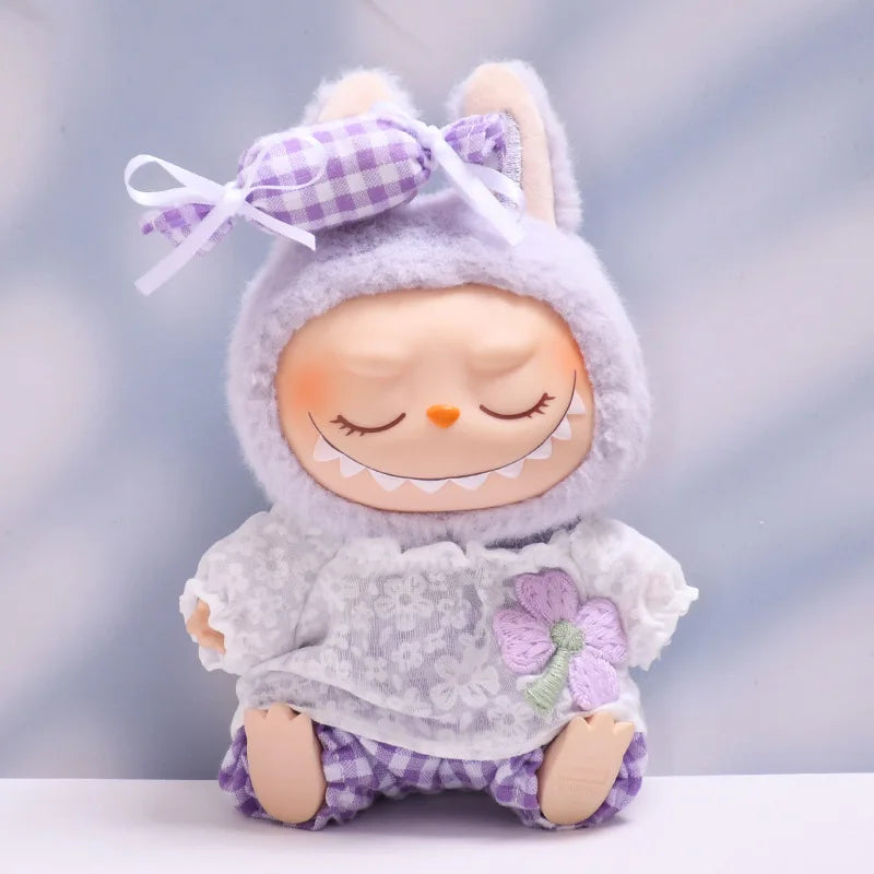 17cm Mini Plush Doll'S Clothes Outfit Accessories For Korea Kpop Exo Labubu Idol V1 V2 Bee Dinosaur Shark Costume Clothing Gift