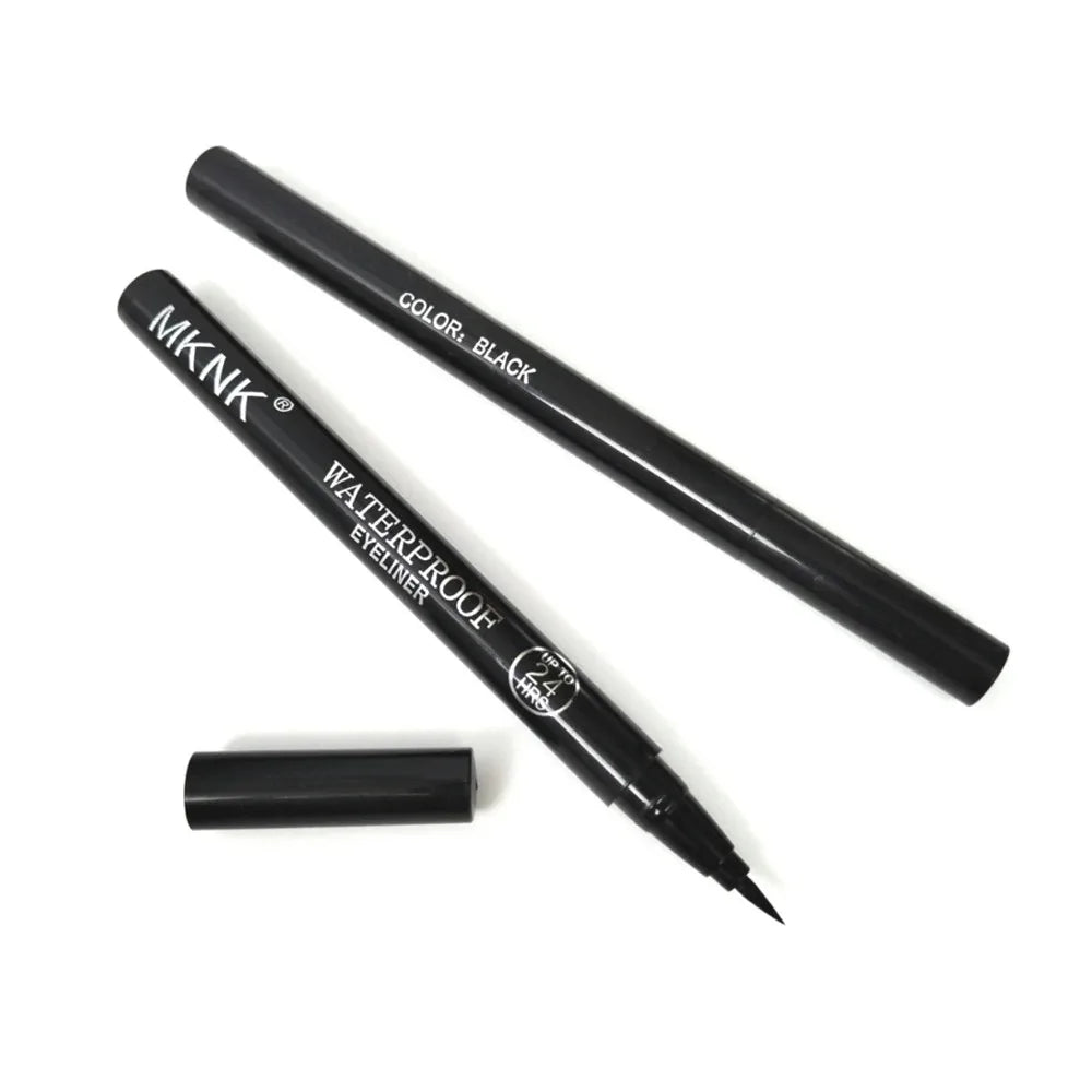 1/2 PCS Black Quick-Dry Eyeliner Pencil - 24H Lasting Smooth Matte Waterproof Anti-Smudge Liquid Eyeliner Makeup for Eyes