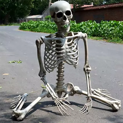 Full Life Size Home Evil Party Decoration Horror Scary Movable Big Skull 90CM Halloween Movable Skeleton Halloween Ornament Toys