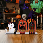 Halloween Spoky Letter Wooden Decor Festival Atmosphere Layout Tabletop Halloween Cartoon Decor Party Supplies Ornaments