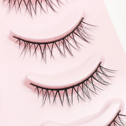 DINGSEN Fake Eyelash Anime Lashes 5 Pairs Little Devil Eyelashes Natural Daily Makeup Manga Eyelashes Clear Band Eyelashes