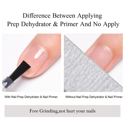 7ml Nail-Primer & Prep Dehydrator Gel Nail Polish 28 Days+ Long-Lasting No Need UV LED Lamp Nail Gel Base Top Coat Varnishes
