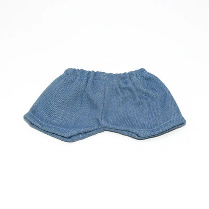 Doll'S Clothes Outfit Accessories For 15-17cm Labubu and 10cm cotton doll Solid color stripes T-shirt top short pants Clothing