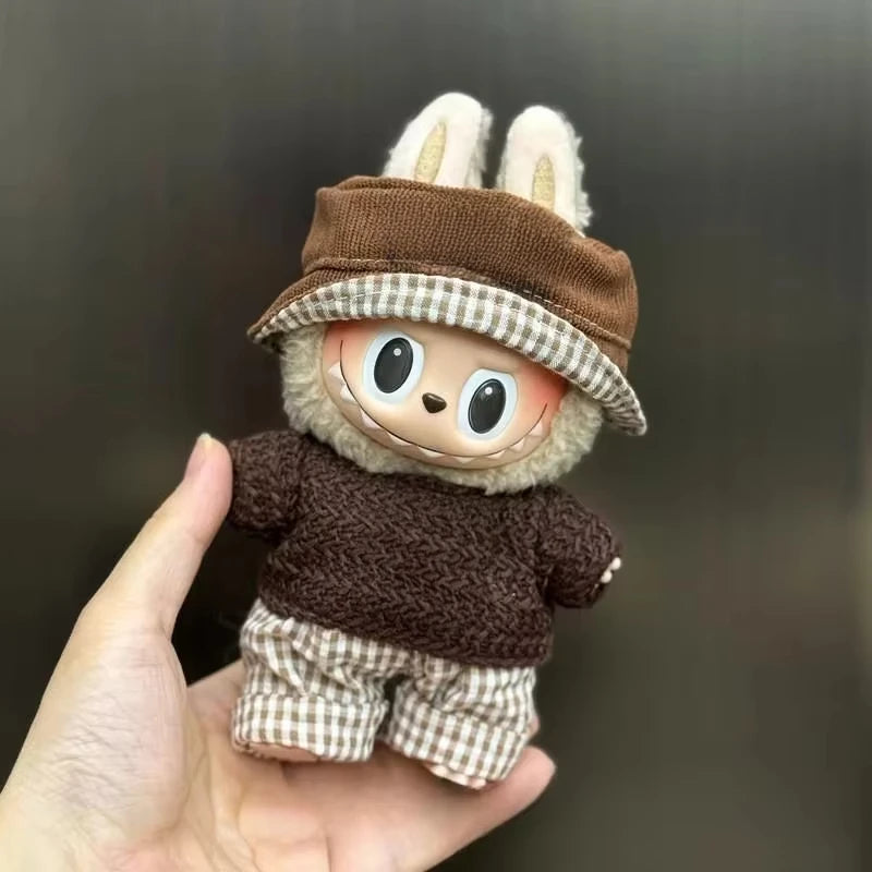 Mini Plush Doll'S Clothes Outfit Accessories For Korea Kpop Exo 15-17cm Labubu Idol Overalls set Clothing Gift