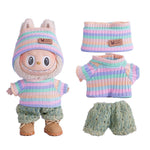 6.7inch labubu Clothing Accessories Set Hat + Clothes + (pants or skirt) Doll Clothes Suitable for Fashion Plush Dolls shoes