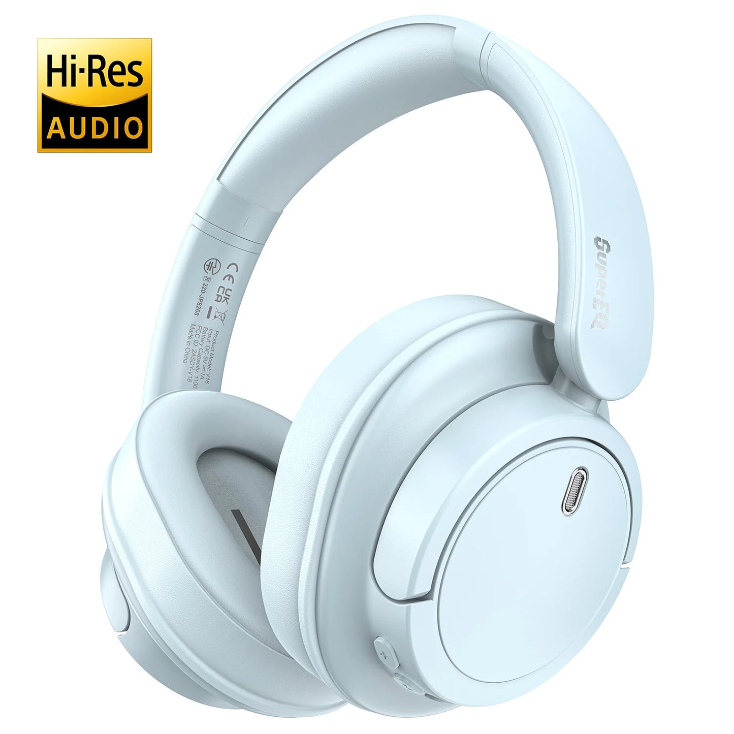 Oneodio SuperEQ V16 Wireless Headphones Bluetooth 5.3 Over Ear Headset With Mic Bass/Pop Mode Hi-Res Foldable Headphones 90H