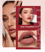 Long Lasting Velvet Matte Lip 6 Colors Gloss Waterproof Non-stick Cup Sexy Nude Red Pink Liquid Lipstick Lips Makeup Cosmetic