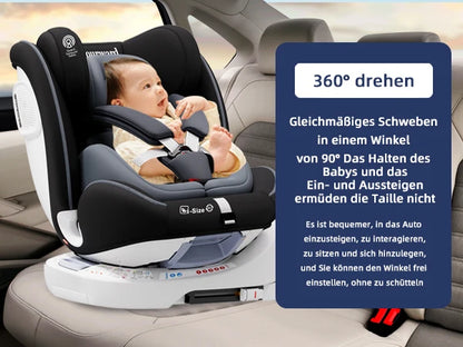 AP01 KL001B Child Car Seat 360° Rotating 5-Point Belt 9-36kg 0 -12 years ECE ISOFIX Child Safety Seat