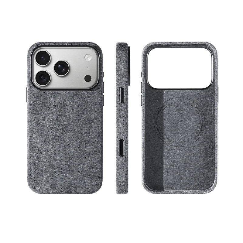 Genuine Italy imported Alcantara Magnetic Orange Case for iPhone 17 /17Air /17 Pro /17Pro Max with AI Camera Button and Magsafe