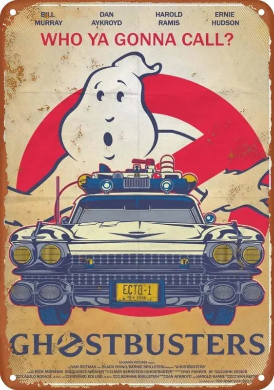 Movie Ghostbusters Poster Vintage Metal Tin Sign Aluminum Sign Art Wall Decor 12 X 8 Inch Bedroom Kitchen Cafe Pub Plaque