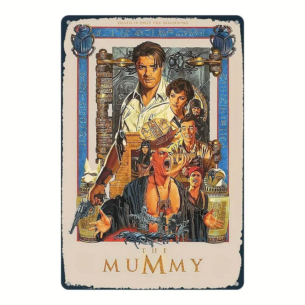 1PC Halloween Metal Sign Horror Movie Theme Shabby Iron Painting Tin Signs Wall Art Man Cave Film Theater Club Home Decoration