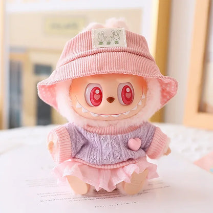Labubu Doll Clothes Tulle Skirt Set Stylish Outfit Replacement for 17cm Ropa Labubu Dolls Accessories