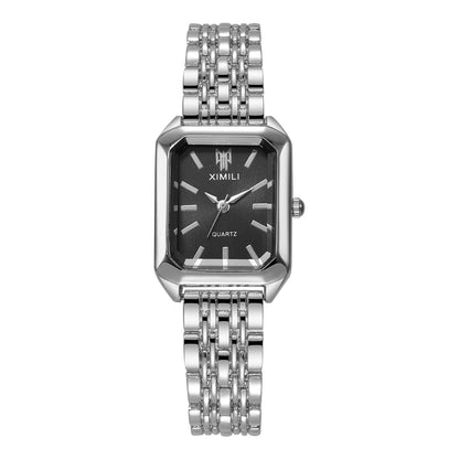 1/2/4PCS Fashion Rectangle Women Quartz Watches Stainless Steel Band Wristwatches for Girls Clock Reloj Mujer（Without Box）