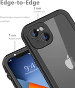Full Sealed Clear IP68 Waterproof Case For iPhone 16 15 14 Plus 13 12 11 Pro Max Mini XS XR X Shockproof Cover Screen Protector