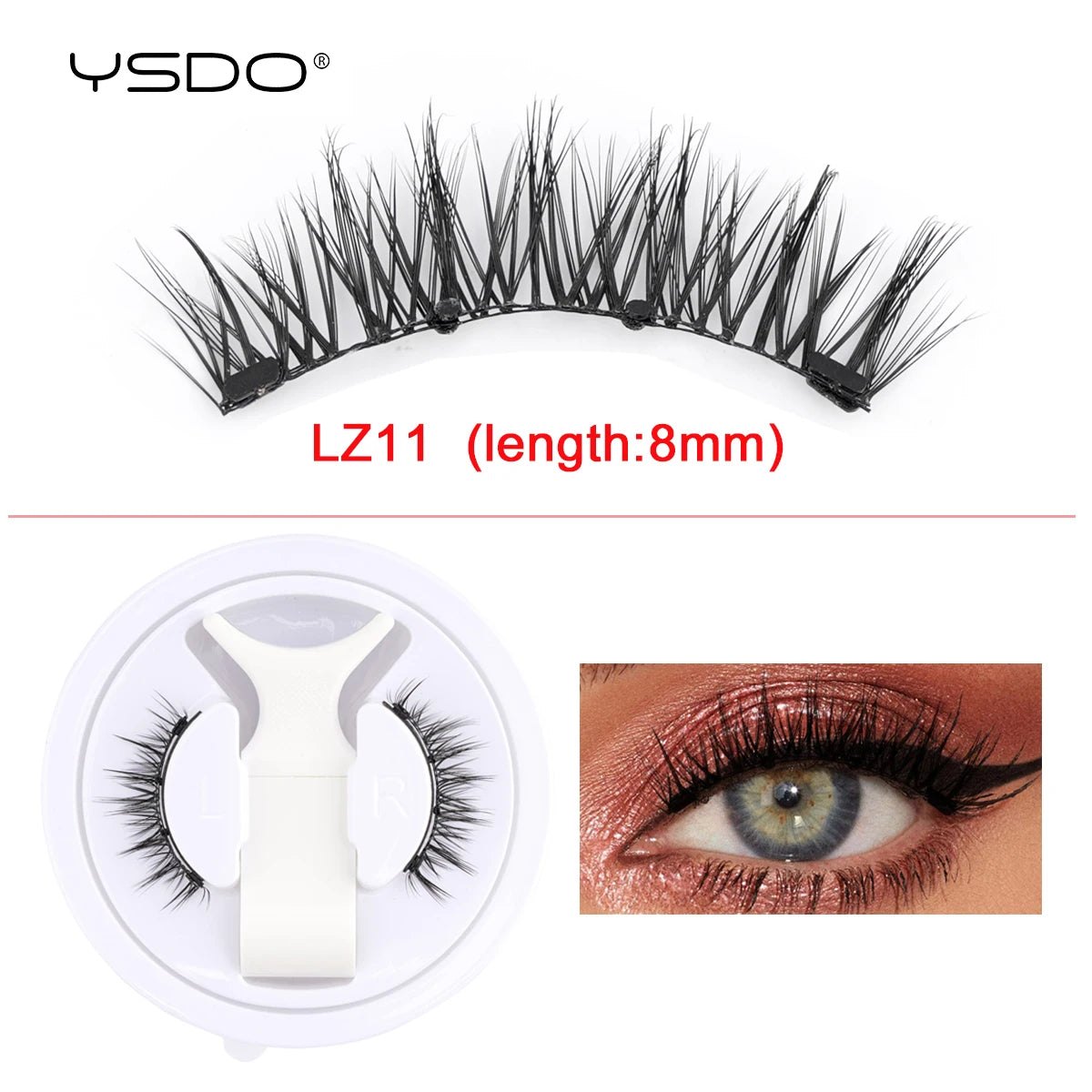 YSDO Magnetic Eyelashes Reusable Winged Magnetic 3D Mink lashes Long-Lasting No Glue Needed False Eyelashes with Tweezer Makeup