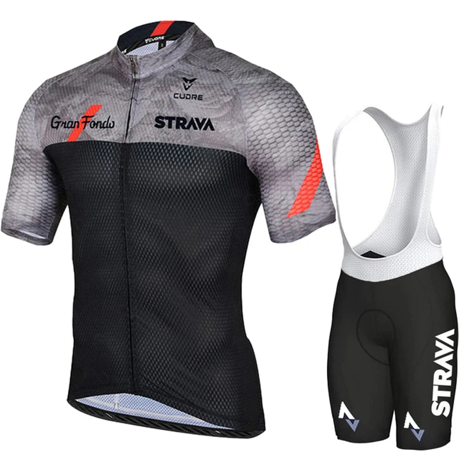 STRAVA Style Men's Summer Cycling Clothing Set