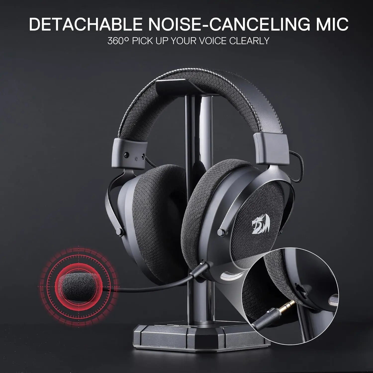Redragon H858 3-Mode Wireless Gaming Headset 7.1 Surround Sound 53 mm Drivers Noise-canceling Microphone Over-Ear Headphones