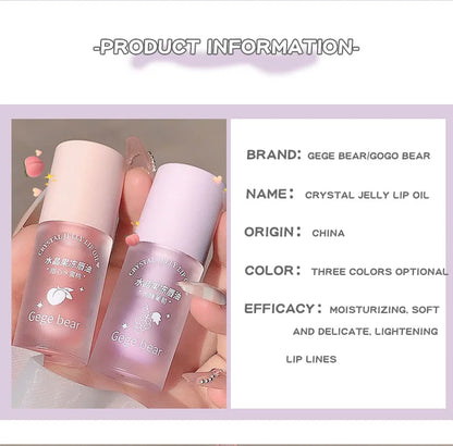 Gege Bear Crystal Jelly Fruit Lip Oil Peach Grape Avacado Hydrating Moisturizing Nourishing And Lightening Lips Line