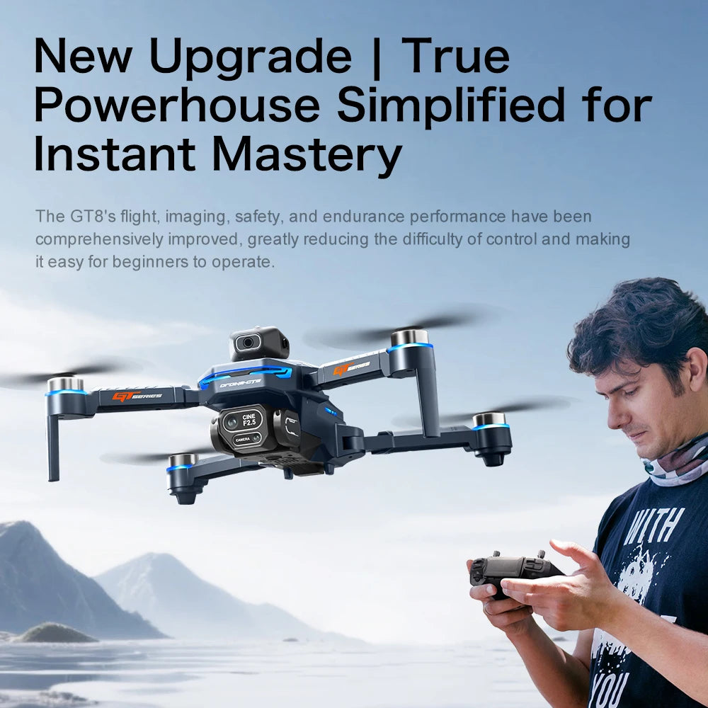 Xiaomi GT8 Drone 8K Professional Dual Camera GPS FPV Brushless Motor Optical Flow Hovering Folding Quadcopter 4K RC Dron Toys