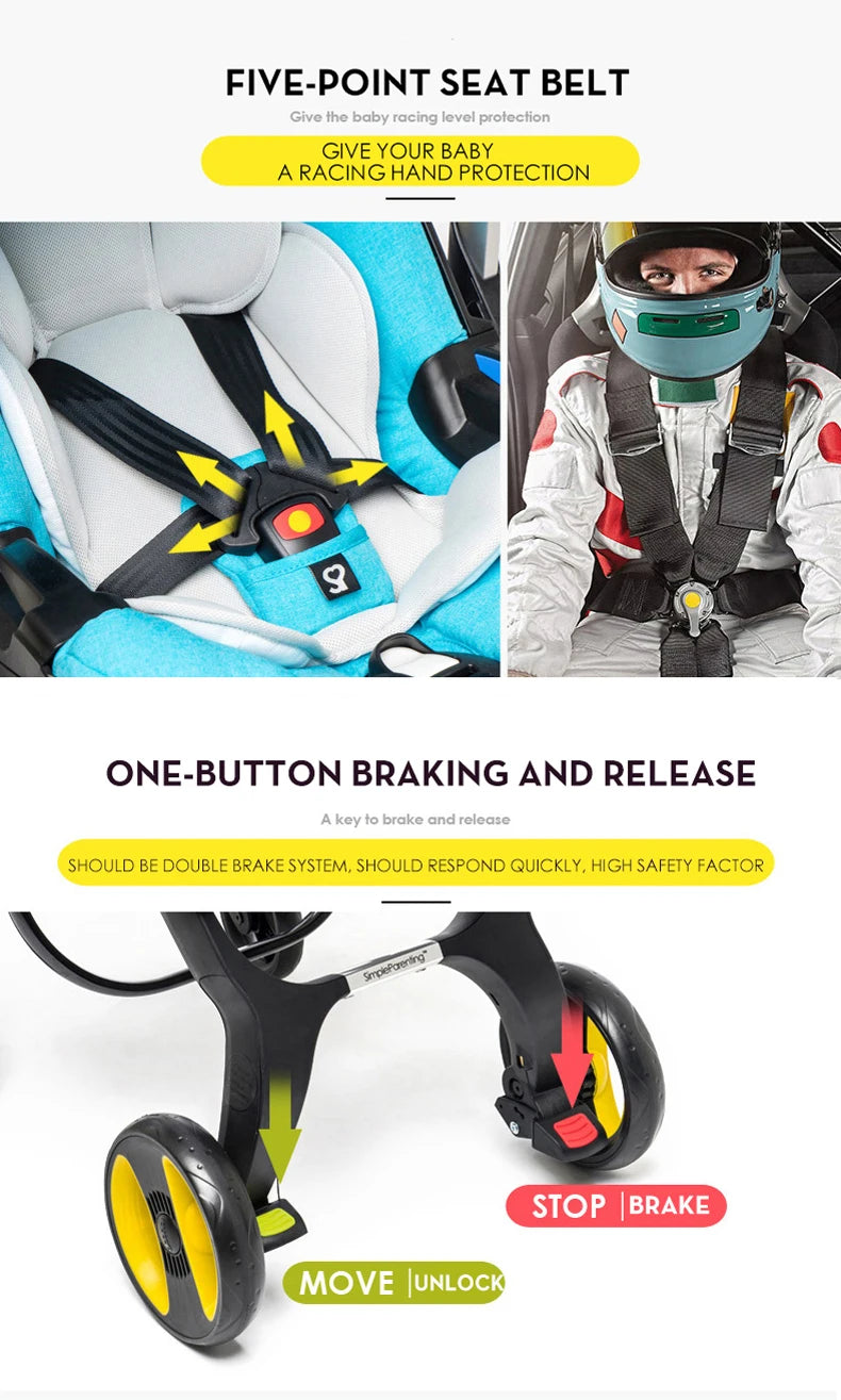 Ultralichte 4-in-1 Kinderwagen met Autostoel