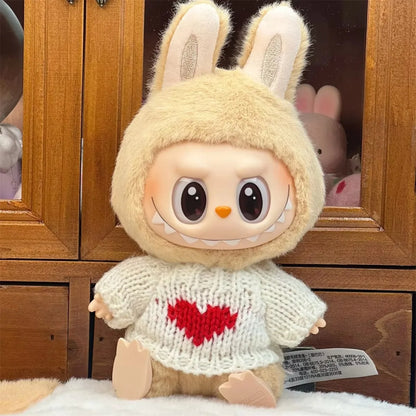 Ropa Labubu Doll Clothes Outfit Accessories For 15/17cm Labubu V2 V1 Plush Doll's Clothing Colorful Sweater Kid Toy Girl Gift