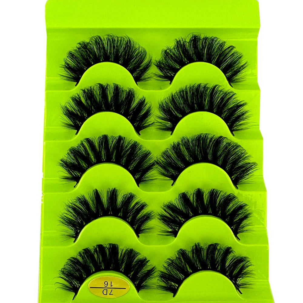Cat Eye Eyelashes 3D Natural False Lashes D Curl Fluffy Soft Cross 5 Pairs Manga Lashes Wispy Natural Eyelash Extension Makeup