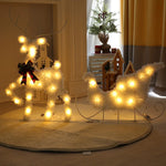 Christmas Decoration Reindeer with Sleigh LED Lighted Elk Xmas Outdoor Yard Lawn Decor Holiday Party Home Ornaments