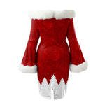 Christmas Party Dresses For Women Autumn Winter Plush Off Shoulder Long Sleeve Dress Xmas Elegant Robe Evening Gowns Vestidos