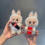 1PC Transparent Protective Cover For LABUBU Coca Cola Happy Factor  Dustproof Cover Storage Box Backpack Hanging Decor (No Doll)