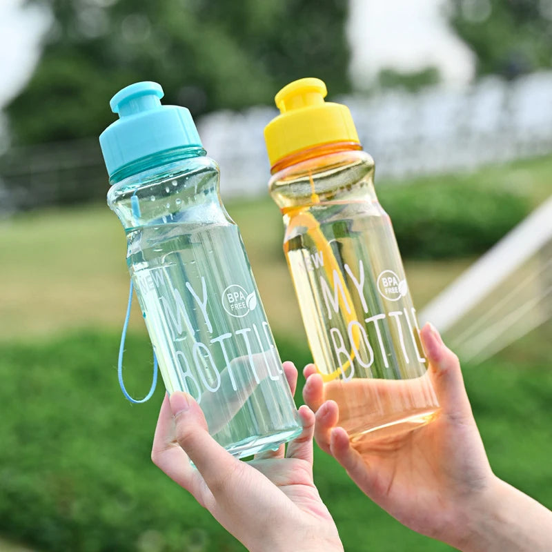 Transparent Water Bottle Portable Sport Cup for Drinking Kitchen Tools 650ML Water Bottle For School Gym Travel Girl Boy