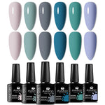 6pc All-season Gel Nail Polish Set Nude Pink Red Glitter Semi Permanent UV Gel Polish Kits All For Manicure Soak Off Vernis