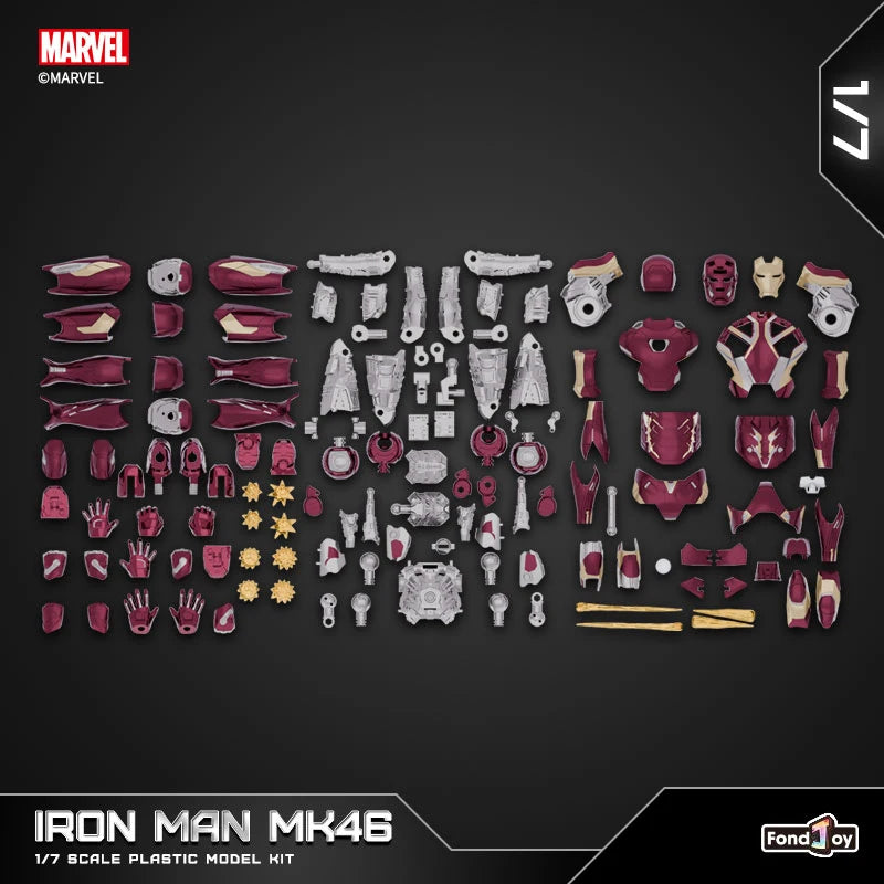 Marvel Iron Man MK46 Assembled Model 10in 1/7 scale Action Figures Reactors can emit light Collect Ornament Boy Toy Gift
