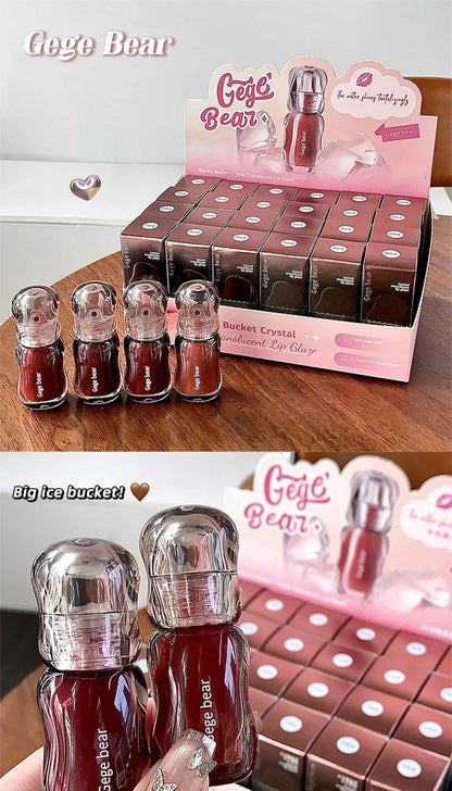 Gege Bear Crystal Gloss Lip Tint — Autumn/Winter Hydrating Formula, Mirror-Gloss Finish, Youthful Plumping Effect