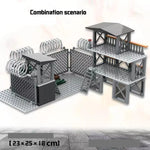 Upgrade Military Base Building Block Sets DIY WW2 Army War scene model Blocks Boys Toys