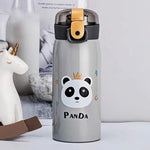 350ml/500ml Cartoon Stainless Steel Thermal Flask With Straw Portable Kids Cute Thermal Water Bottle