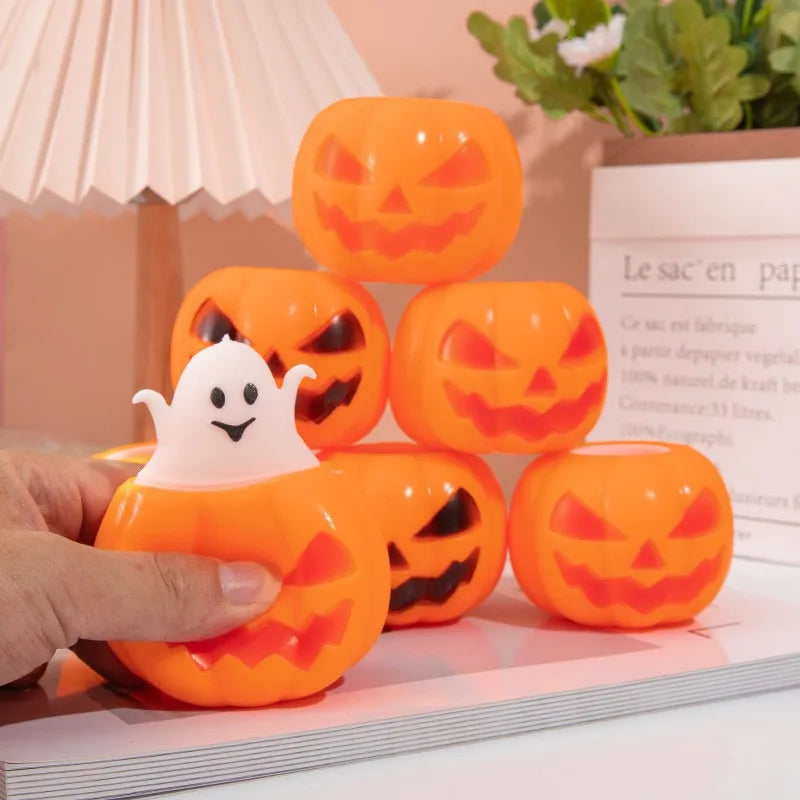 1/4/8PCS Halloween Pumpkins Stress Balls Slow Rebound Sensory Toys Trick Decompress Pumpkin Fidget Toys Party Favors Kids Adults
